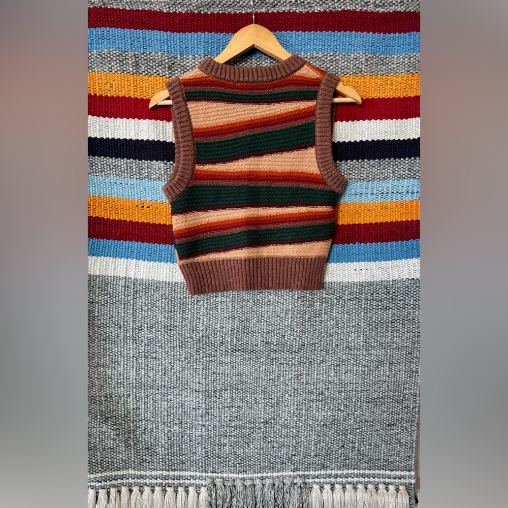 Forever 21 Multicolor Striped V-Neck Sweater Vest - Picture 12 of 13